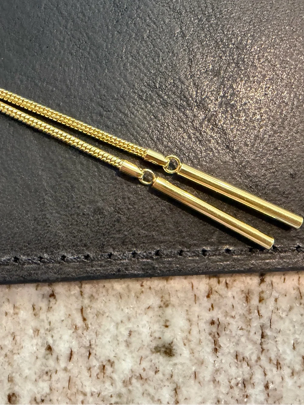Gold Adjustable Lariat/Bolo Necklace - Women's Accessory